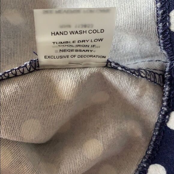 POMELO Navy w White Polka Dot Pencil Skirt-L - Picture 7 of 7